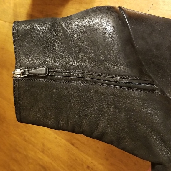 Prada black leather wedge boots booties 38.5 7.5 8 - Picture 7 of 10